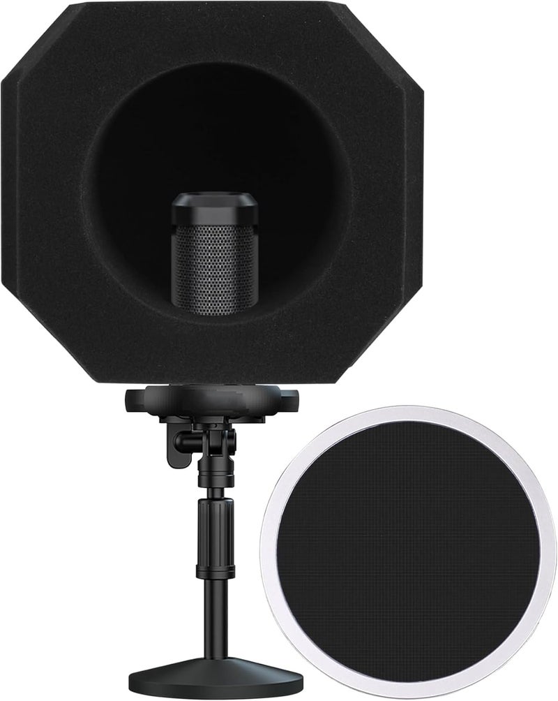 ktondic Professional Mic Isolation Shield with Pop Filter, Microphone Sound Isolation Ball, Sound-Absorbing Foam to Reduce Noise and Reflection for Recording, Singing, Podcasts, Live Stream - Image 5